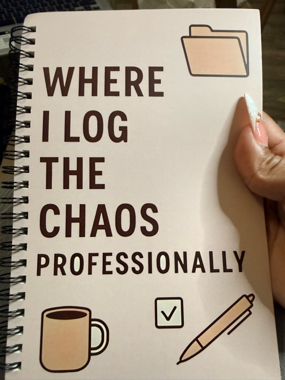 Black Spiral Notebook with White Quote 4 styles - Picture 3 of 4